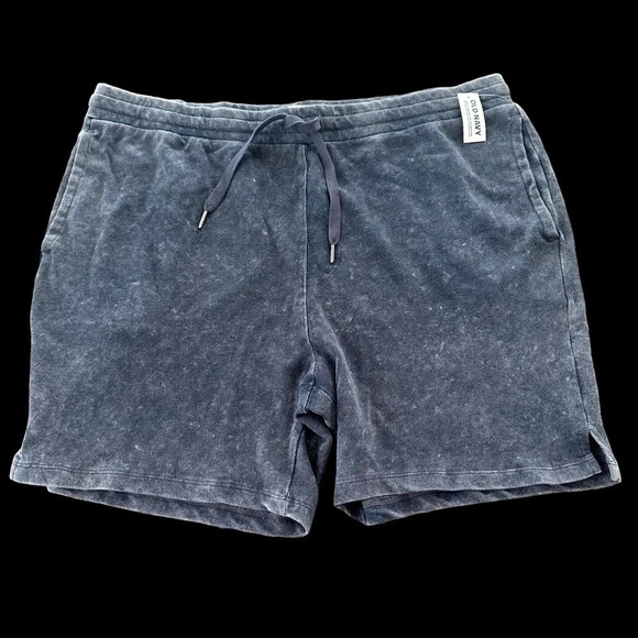 NWT Old Navy Mens XXL 2XL Mineral Navy Blue Garment Dyed 7” Sweat Shorts New - Picture 2 of 7